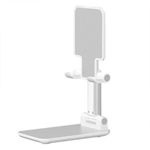 cfsmqiye cell phone stand,angle height adjustable cell phone stand for deskcompatible with all mobile phone/ipad/kindle/tablet fully foldable phone dock (white)