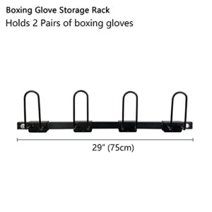 VEITEOX FTY Boxing Glove Rack Wall Mount, Metal Boxing Glove Holder, Boxing Mitts Gloves Organizer Storage Rack for 2 Pair of Gloves