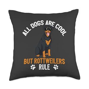 funny rottweiler gifts cool but rottweilers rule-dog owner throw pillow, 18x18, multicolor