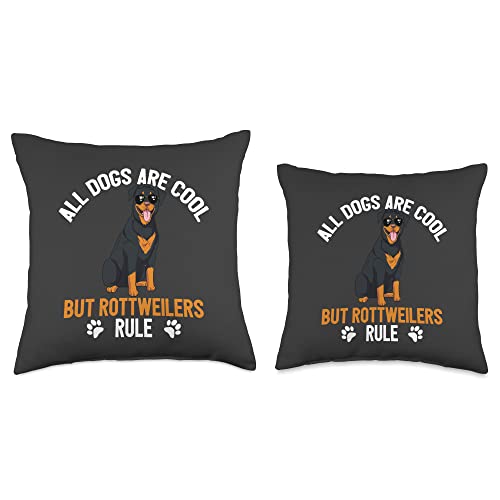 Funny Rottweiler Gifts Cool But Rottweilers Rule-Dog Owner Throw Pillow, 18x18, Multicolor