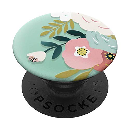 Mint Abundant Blossom White Floral Flowers Phone Popper PopSockets Swappable PopGrip