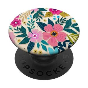 cute colorful blooming floral patterns phone popper popsockets standard popgrip