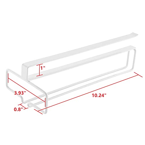 GeLive Under Cabinet Wine Glass Holder Stemware Rack Kitchen Hanging Organizer No Drilling Metal Wine Glass Storage Hanger (White, 2)