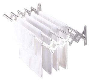 xmcx foldable laundry drying rack wall mounted clothes airer compact portable collapsible easy storage large capacity drying rods dryer (size : 50cm/19.7inch)