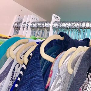 30 Piece White Rectangular Clothing Rack Size Dividers, Rectangular Blank Closet Dividers Hanging, Blank Hanger Separator, Closet Dividers for Clothing Rack (30)