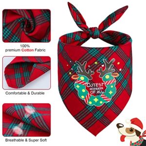 2 Pack Dog Bandana Christmas for Puppy Small Medium Large Dogs Cats Pets Outfit Classic Plaid Pets Scarf Triangle Bibs Merry Christmas Bandana Santa Costume Accessories(Red, Green(New))