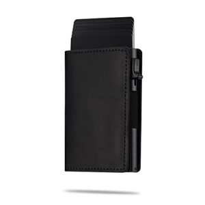 Kanley Airtag Leather Wallet with Tracker Holder Smart Wallet for Men with Tracking Case – Smart Wallet with Card Holder Slots and Money Clip – Christmas, Father’s Day, Birthday (Black)
