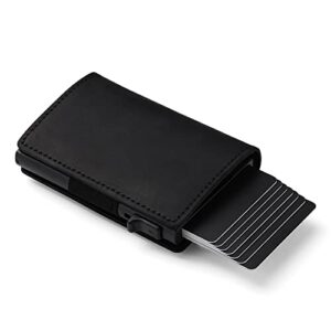 Kanley Airtag Leather Wallet with Tracker Holder Smart Wallet for Men with Tracking Case – Smart Wallet with Card Holder Slots and Money Clip – Christmas, Father’s Day, Birthday (Black)