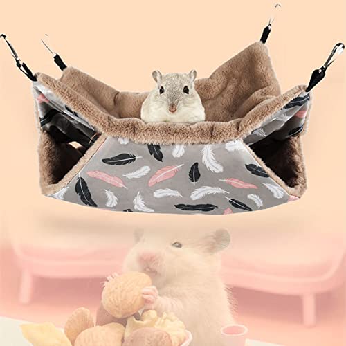 2Tier Pet Cage Hammock,Small Animal Hammock,Hamster Hanging BunkbedHammock Tunnel WarmBed House Cage NestCage Hanging Tunnel and Hammock for Sugar Glider Squirrel Hamster Parrot Mice