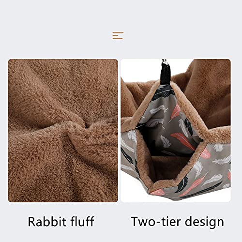 2Tier Pet Cage Hammock,Small Animal Hammock,Hamster Hanging BunkbedHammock Tunnel WarmBed House Cage NestCage Hanging Tunnel and Hammock for Sugar Glider Squirrel Hamster Parrot Mice