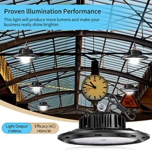 UFO LED High Bay Light Fixtures 150W,21000LM,5000K,LED Shop Light UL 5' Cable with US Plug,Commercial Light for Warehouse Workshop Garages Gym Area Lighting