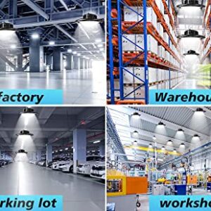 UFO LED High Bay Light Fixtures 150W,21000LM,5000K,LED Shop Light UL 5' Cable with US Plug,Commercial Light for Warehouse Workshop Garages Gym Area Lighting