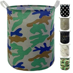 sinegux collapsible laundry basket large laundry hamper waterproof foldable storage bins storage basket with handles canvas nursery hampers for laundry clothes toy organizer (camo grey)