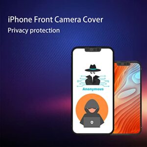 Webcam Cover,Front Camera Cover Compatible for iPhone 13,iPhone 13 Mini,iPhone 13 Pro,iPhone 13 Pro Max,Protect Privacy and Security,Not Affect Face ID, 2 Pack-Black