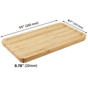 ZOENHOU 2 Pack Bamboo Vanity Tray, 11.4 x 6.2 x 0.8 Inch Rectangular Decorative Bathroom Counter Tray Bamboo Wood Serving Tray for Guest, Dresser, Kitchen, Toilet, Home Decor, Hold Small Item