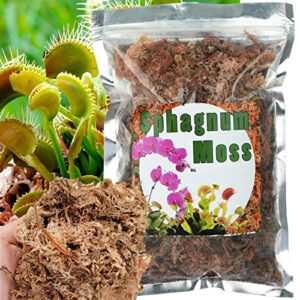 sphagnum moss potting mix soil for carnivorous plants, potting orchid, sarracenia, pitcher plants, and more, all natural (1 qt)
