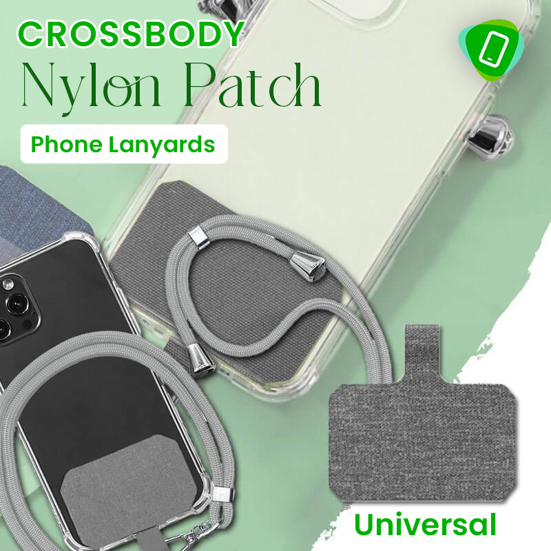 CoGear - Universal Phone Lanyard Patch, Nylon Patch Phone Lanyard, Crossbody Nylon Patch Phone Lanyards (Black, 1 Pcs)