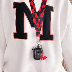 with Red Cloud Lanyard Keychain AirPods 3rd Generation Case Cover 2021, Personalised Anime and Unique IMD Process TPU Soft Airpods 3 Generation Case, Black AirPods 3rd