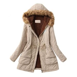 aodong winter warm coat for women plus size, pottseth thick long jacket lining coat womens hooded parka coat overcoat outwear