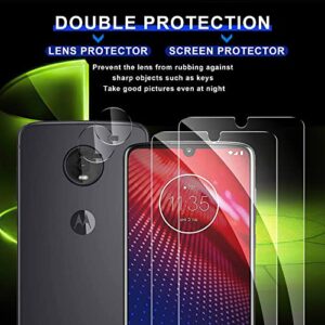 Ogrish [2+2 Pack] Tempered Glass Screen Protector for Motorola Moto Z4 with Camera Lens Protector - Anti-Fingerprint, Anti-Scratch, HD Clarity