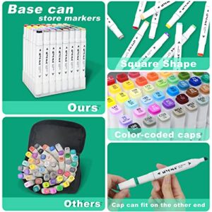 Y YOMA 120 Colors Alcohol Markers Dual Tip Markers Art Markers Set, Unique Colors (1 Marker Case) Alcohol-based Ink, Fine & Chisel, White Penholder