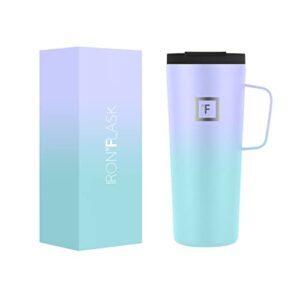 iron °flask grip coffee mug 2.0-24 oz, leak proof, vacuum insulated stainless steel bottle, double walled, thermo travel, hot cold, water metal canteen - cotton candy