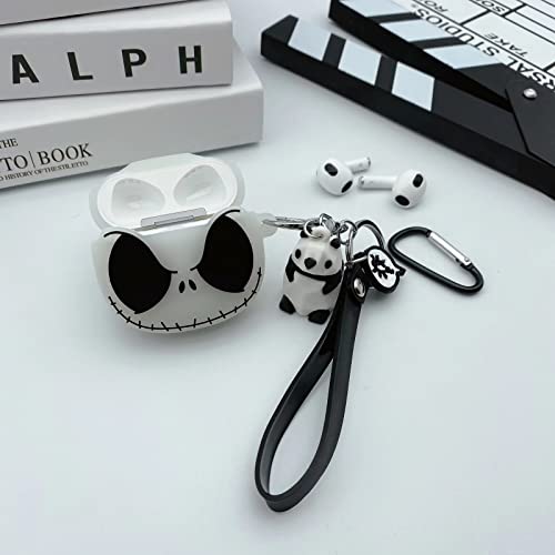 Compatible with AirPods 3 Case Cover, Luminous Skull case Compatible with Airpods 3rd Generation Cases (2021), Cute Funny Anime Case for Airpods 3