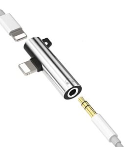 lightning to 3.5mm headphone adapter compatible for iphone splitter audio apple dongle jack aux adaptador para earphone 2 in 1 phone and charge charger earbud 13 12 11 pro max mini xs se 7 x 8 plus