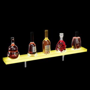 oarlike led liquor bottle display shelf 36 inch acrylic lighted bar shelf with rf remote controller for home commercial bar floating wall mounted display shelves