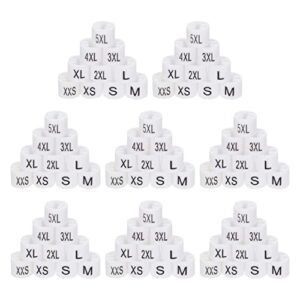 balacoo clothes hanger size markers, 100pcs garment size markers kit for retail, at home hangers, closet organization 10 size white 1x1cm