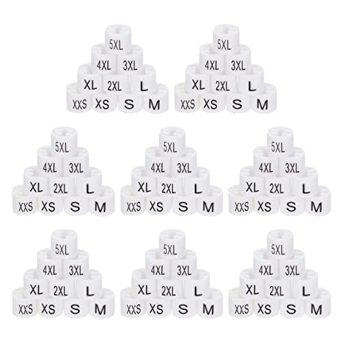 Balacoo Clothes Hanger Size Markers, 100Pcs Garment Size Markers Kit for Retail, at Home Hangers, Closet Organization 10 Size White 1X1CM