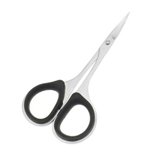 NC 2 Pieces Sewing and Embroidery Scissors Curved, Sharp, Stainless-Steel Design | Precision Tips, Ergonomic Rubber Handle Grip Small, Compact DIY Use, Pink, Black