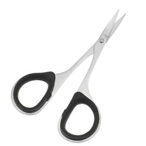 NC 2 Pieces Sewing and Embroidery Scissors Curved, Sharp, Stainless-Steel Design | Precision Tips, Ergonomic Rubber Handle Grip Small, Compact DIY Use, Pink, Black