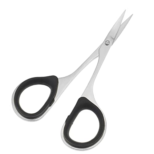 NC 2 Pieces Sewing and Embroidery Scissors Curved, Sharp, Stainless-Steel Design | Precision Tips, Ergonomic Rubber Handle Grip Small, Compact DIY Use, Pink, Black