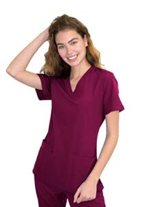 gt performance women medical nursing scrub top gt 4flex-berry/wine-medium