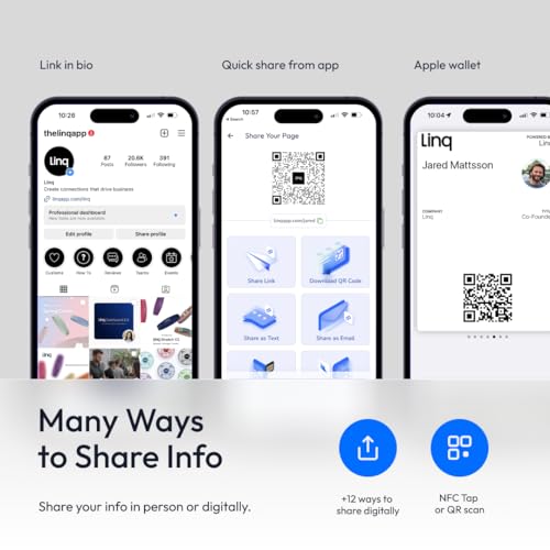 Linq Tap - NFC Tap Technology - Add to Your Phone to Share Contact Info, Social Media, Websites, and More! (QR)