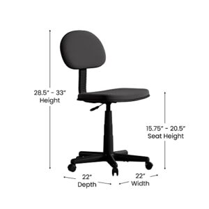 Flash Furniture Low Back Swivel Task Office Chair - Adjustable Black Student Chair with Padded Mesh Seat & Back - Homeschool Study Chair