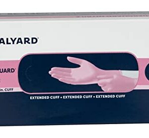 HALYARD PINK UNDERGUARD Nitrile Exam Gloves, Powder-Free, 4.7 mil, Extended 12" Cuff, Pink, X-Small, 47452 (Box of 100)