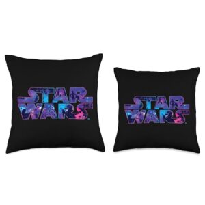 Star Wars Logo 90s Galaxy Throw Pillow