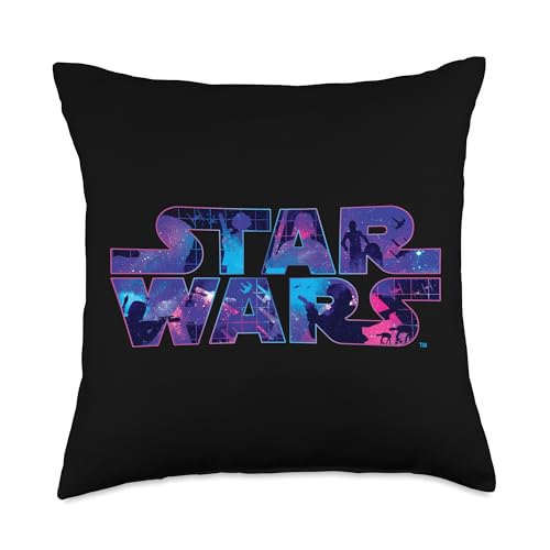 Star Wars Logo 90s Galaxy Throw Pillow