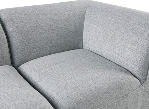 Meridian Furniture Miramar Collection Modern | Contemporary Linen Textured Upholstered Modular Sofa, 76" W x 38" D x 28.5" H, Grey
