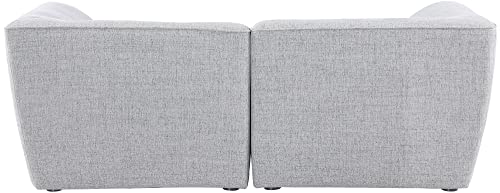 Meridian Furniture Miramar Collection Modern | Contemporary Linen Textured Upholstered Modular Sofa, 76" W x 38" D x 28.5" H, Grey