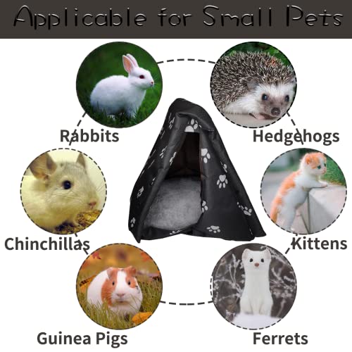 Fhiny Foldable Rabbit Tent Bed, Weatherproof Bunny Warm House Guinea Pig Hideout Cage Accessories for Bunny Guinea Pigs Chinchilla Ferrets Rats Kitten or Other Small Animals