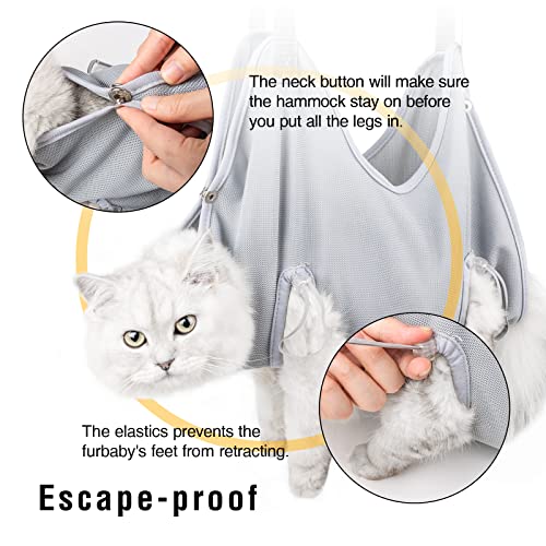 LMOPU Cat Grooming Hammock,Dog Grooming Harness,Cat Bag for Nail Trimming,Dog Sling for Nail Clipping,Holder for Nail Clipping,Quick Dog Bath,Drying Dog Hair