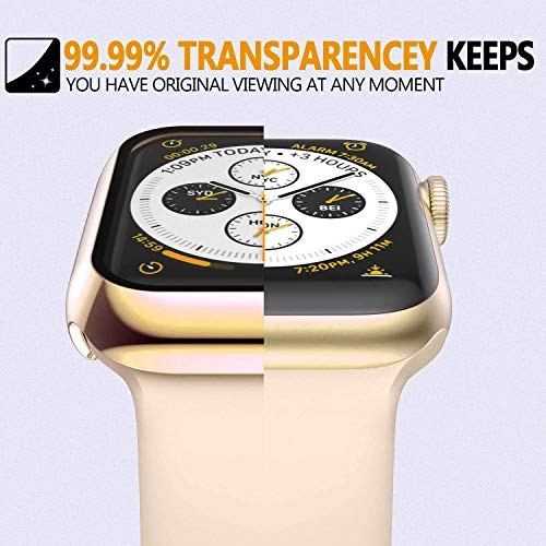 HANKN 2 Pack 45mm Tempered Glass Case Compatible with Apple Watch Series 9 8 7 45mm Tempered Glass Screen Protector Case, Plated Hard PC Cover Shockproof Iwatch Bumper (45mm, Gold+Gold)