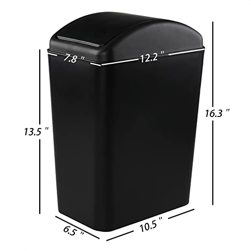 Gloreen 16 L Slim Kitchen Garbage Can, Plastic Rectangular Waste Basket, 1 Pack