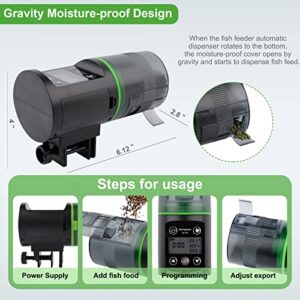 Automatic Fish Feeder for Aquarium，Vacation Auto Fish Food Dispenser - Moisture-Proof Programmable Weekend Holiday Electric Timer Fish Feeder for Turtle Tank | Betta Tank