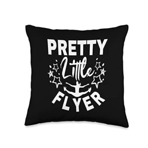 cheerleading gifts and outfit for youth or toddler cute cheer pretty little flyer cheerleader throw pillow, 16x16, multicolor