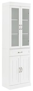 crosley furniture stanton glass door pantry, white