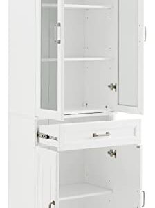 Crosley Furniture Stanton Glass Door Pantry, White